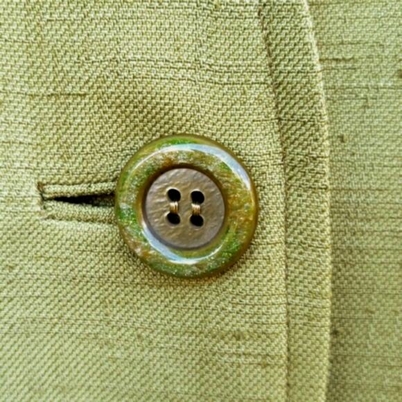 Vintage Blazer Green Collarless 80s - Picture 5 of 6